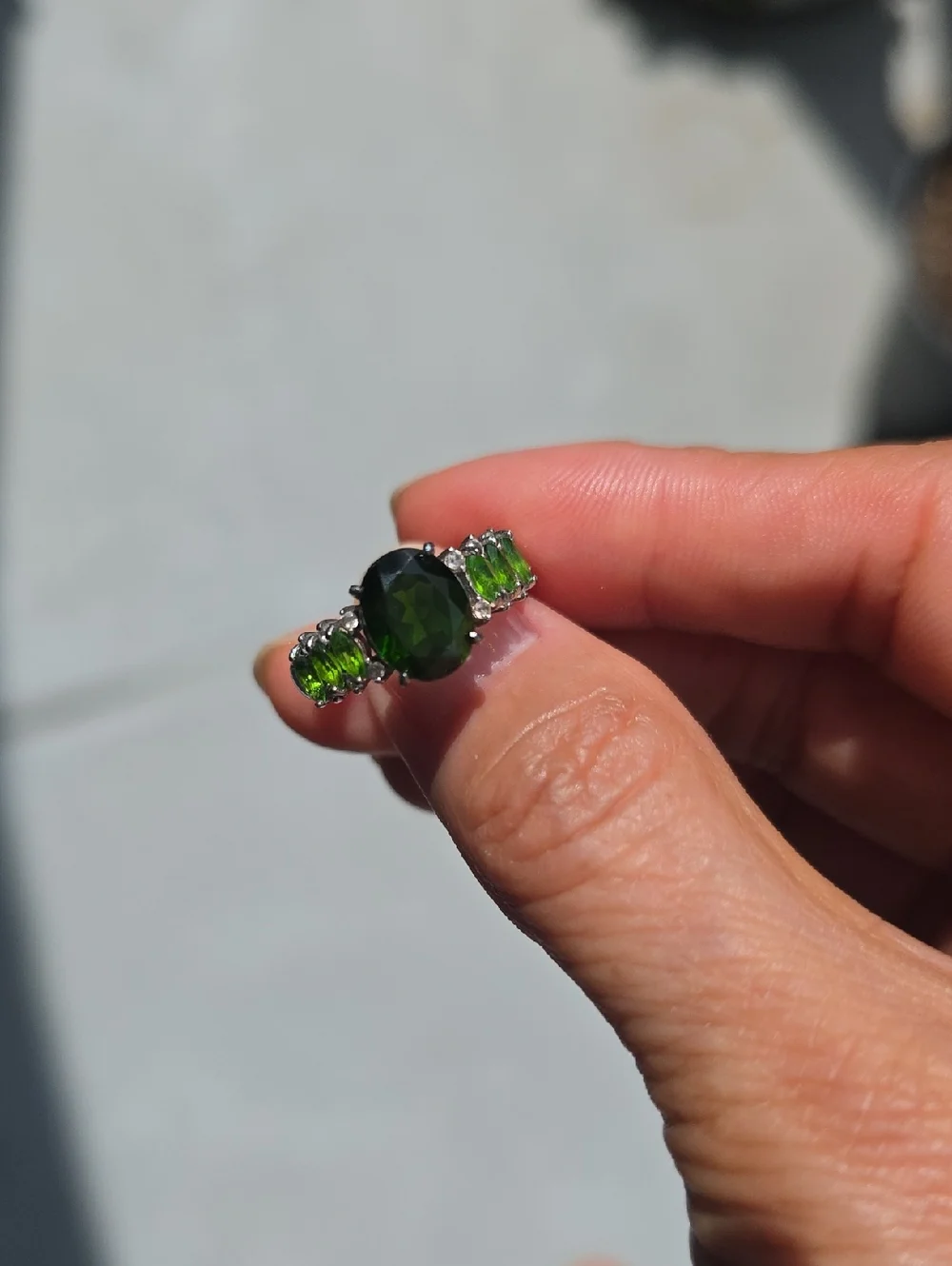Chrome Diopside Sterling Silver Ring - Size 5 - Picture 1 of 7